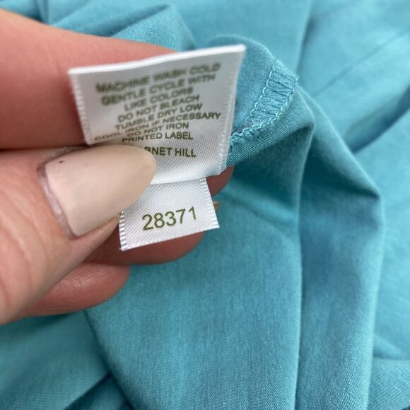 Garnet Hill Women's Spaghetti Strap Ruffle Maxi Dress Size L Teal Blue Comfort - Picture 10 of 16